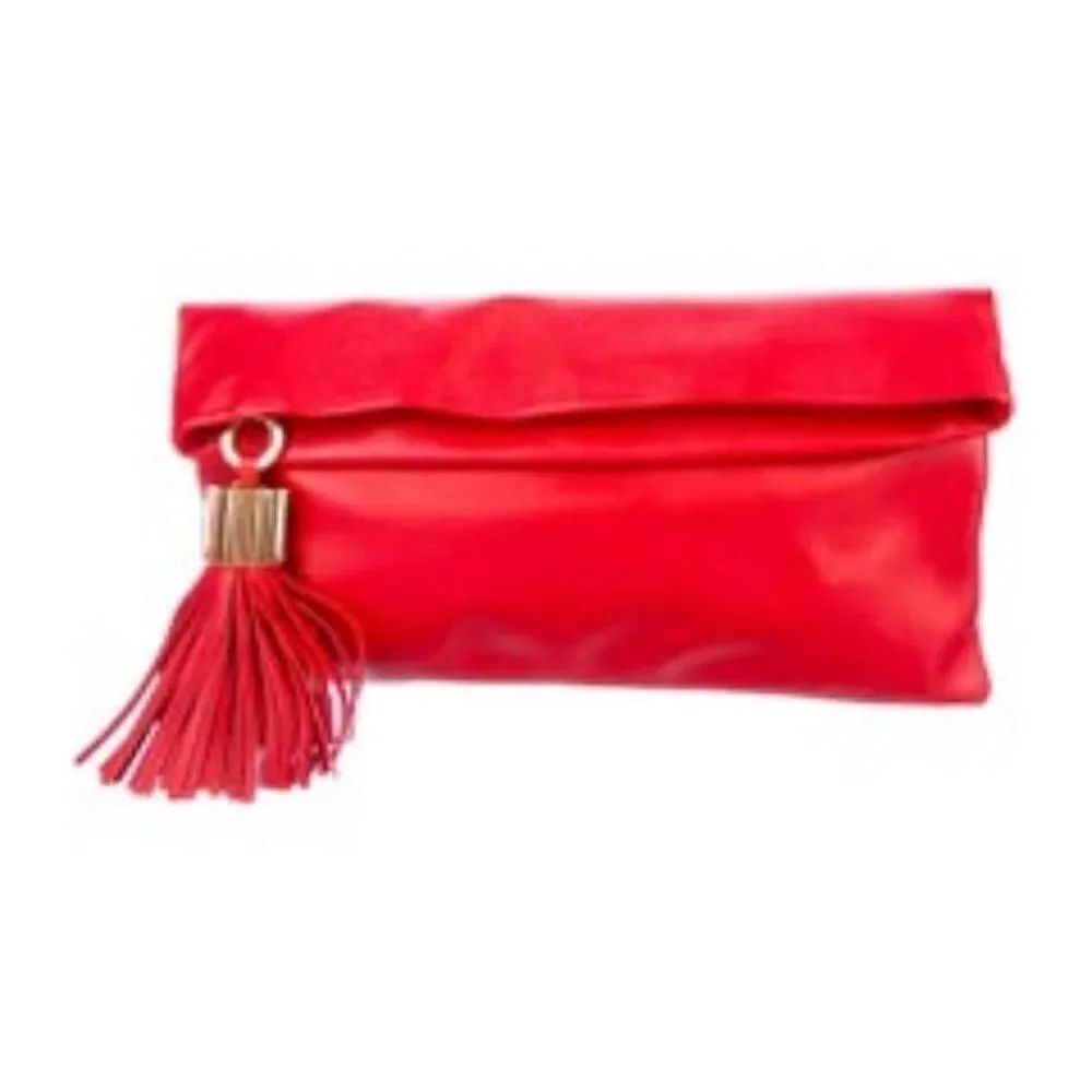 India Hicks Carmen Clutch - Red - NEW